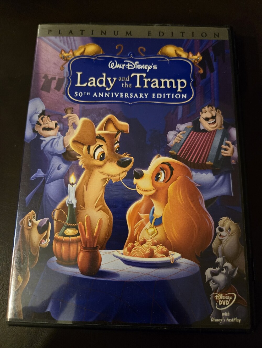 Walt Disney's Lady and the Tramp 50th Anniversary DVD - Blue Cover